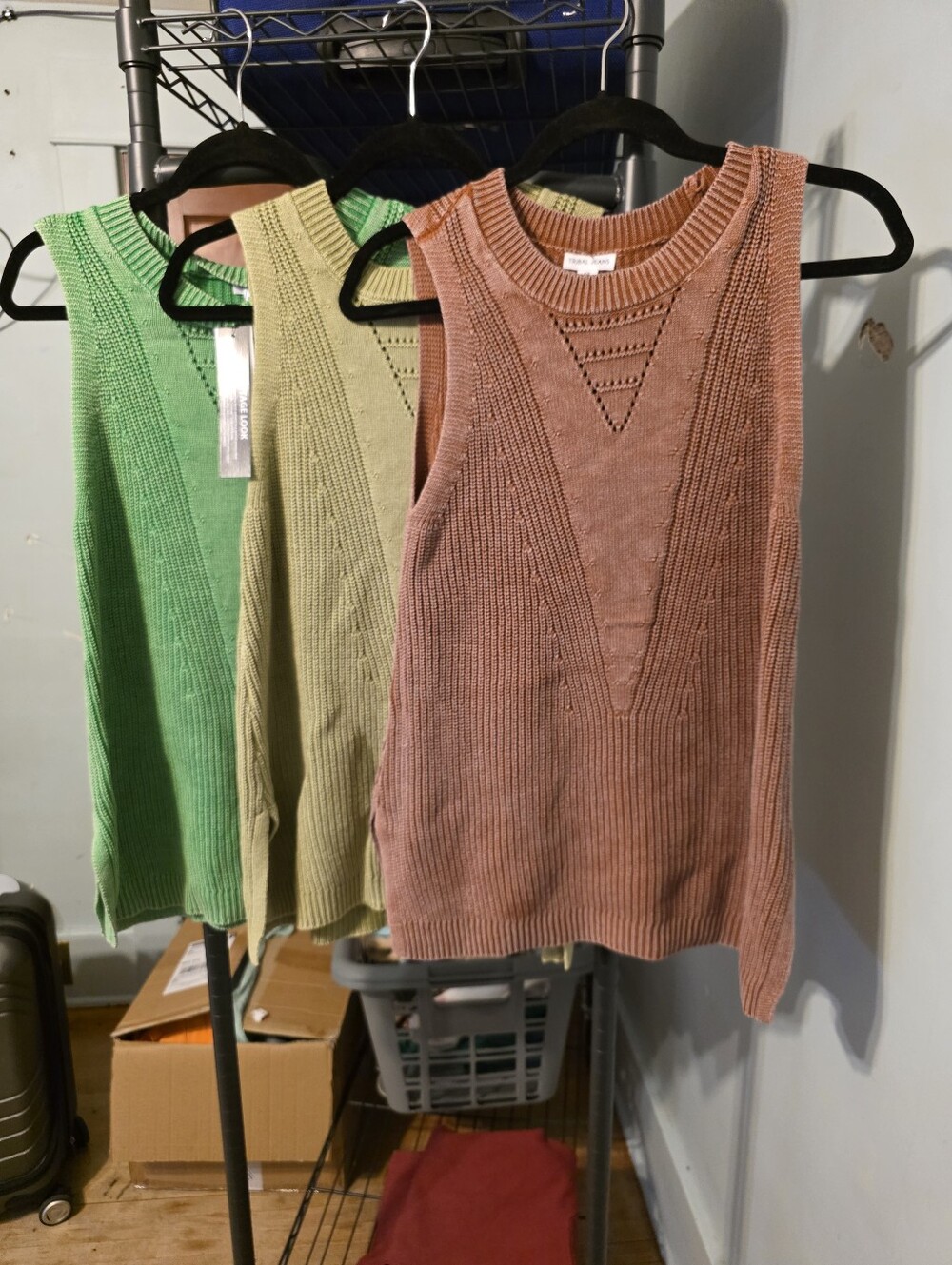 Multiple Tribal Sleeveless Knit Tank Tops